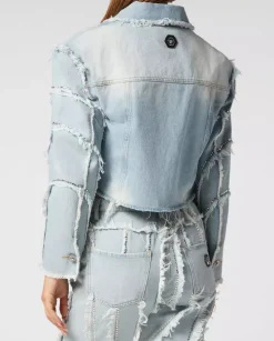 Krótka kurtka jeansowa oversize