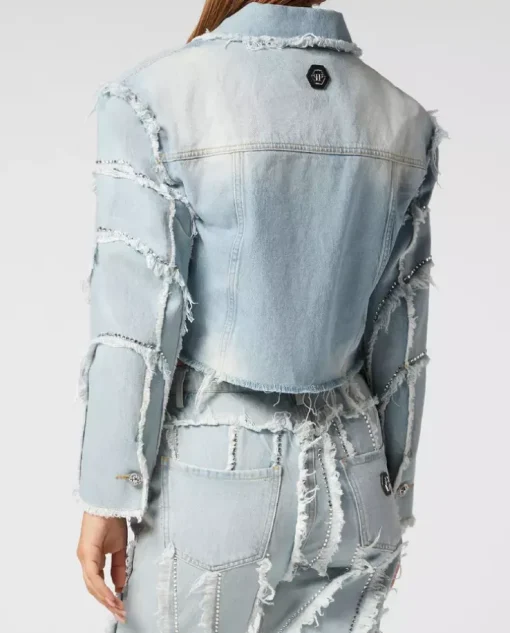 Krótka kurtka jeansowa oversize