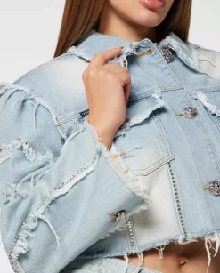 Krótka kurtka jeansowa oversize
