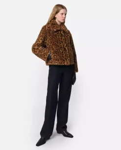 Krótki płaszcz z printem Elis Leopard