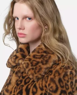 Krótki płaszcz z printem Elis Leopard