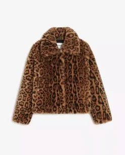Krótki płaszcz z printem Elis Leopard