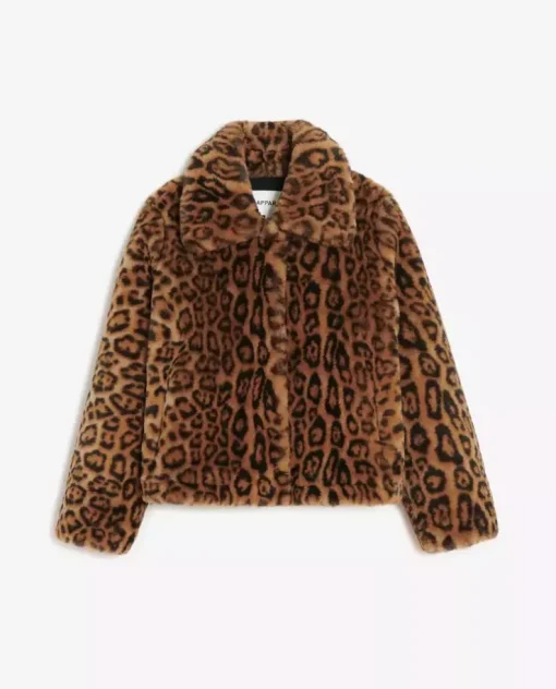 Krótki płaszcz z printem Elis Leopard
