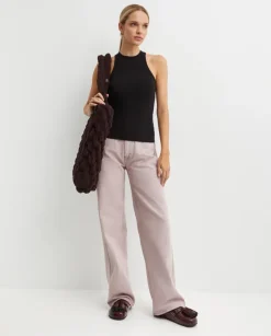 Liliowe jeansy Winona Loose Fit