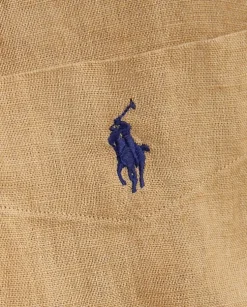 Lniana brązowa koszula z logo