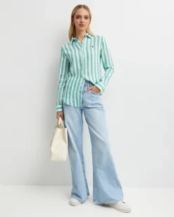 Lniana koszula w paski Classic Fit
