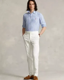 Lniana koszula w paski Custom Fit