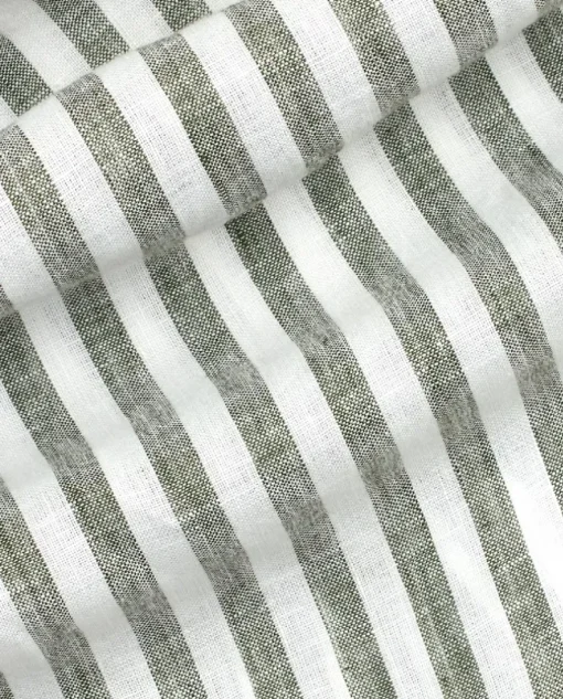 Lniana koszula w paski Custom Fit