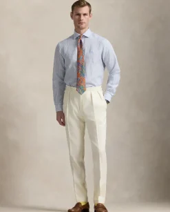 Lniana koszula w paski Custom Fit