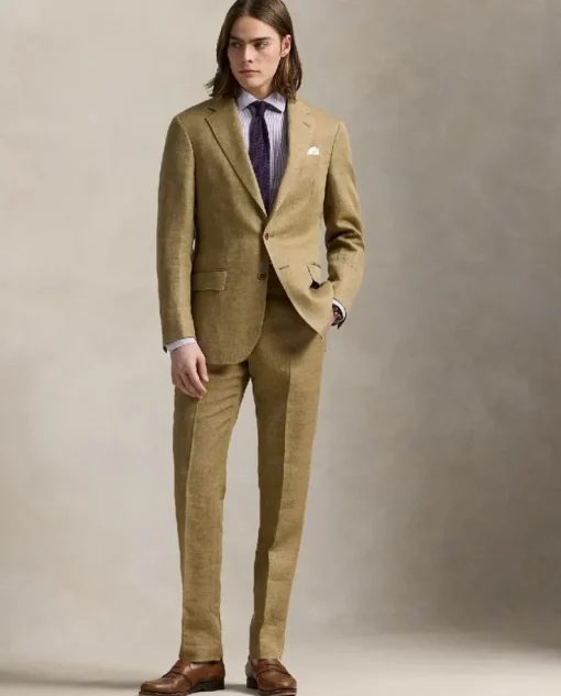 Lniana koszula w paski Custom Fit