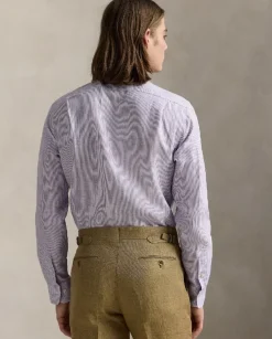 Lniana koszula w paski Custom Fit