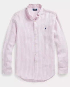 Lniana koszula w paski Custom fit
