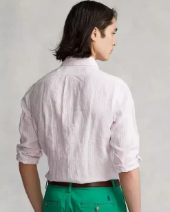 Lniana koszula w paski Custom fit