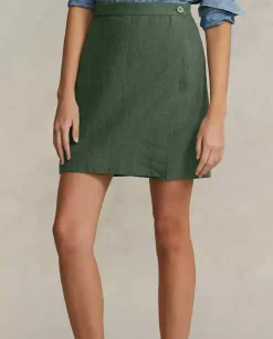 Lniana spódnica mini