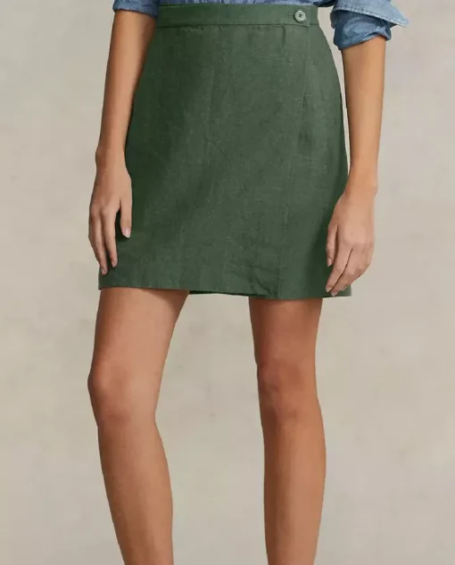 Lniana spódnica mini