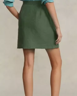Lniana spódnica mini
