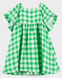 Lniana sukienka Green Grid
