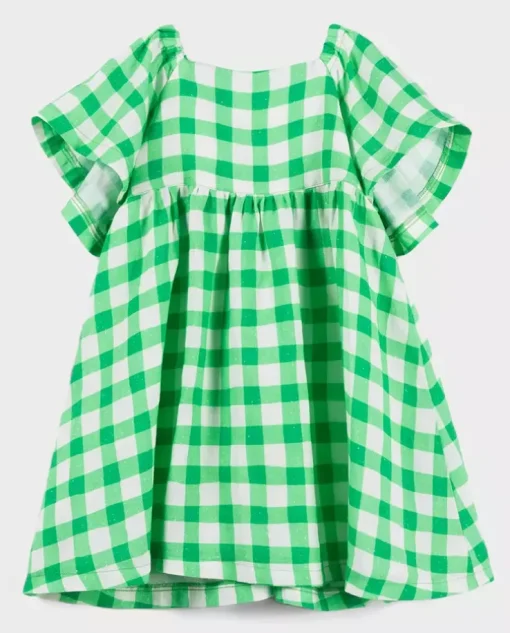 Lniana sukienka Green Grid