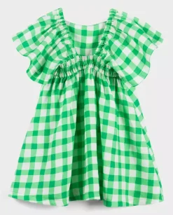 Lniana sukienka Green Grid