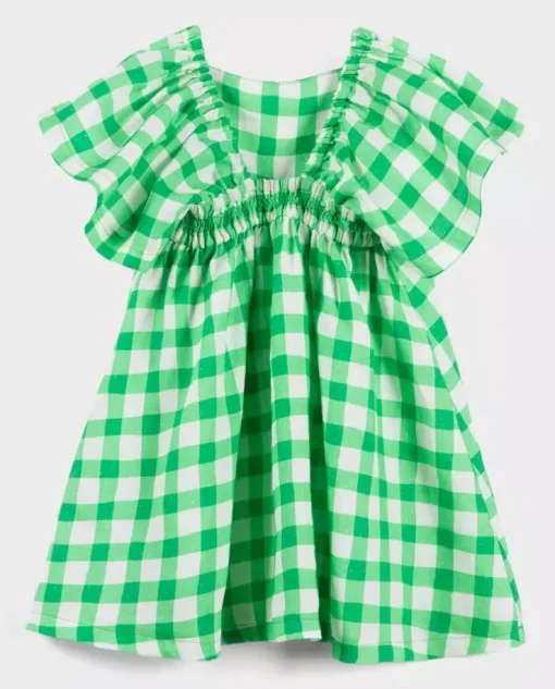 Lniana sukienka Green Grid
