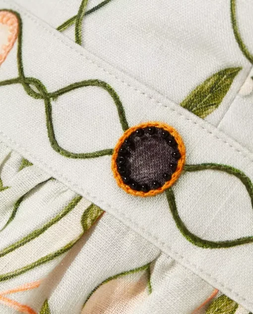 Lniana sukienka MIDI Consuelo Lunar