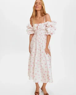 Lniana sukienka w kwiatowy print Arle