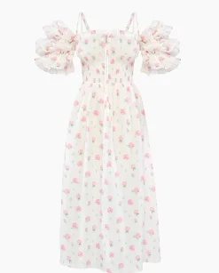Lniana sukienka w kwiatowy print Arle