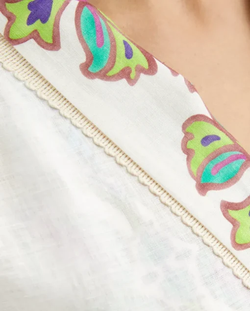 Lniane kimono z printem