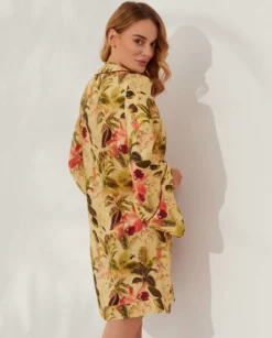 Lniane kimono z szarfą Arabis Jungle