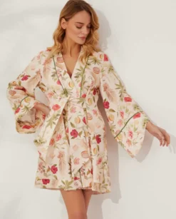 Lniane kimono z szarfą Arabis Ibiza