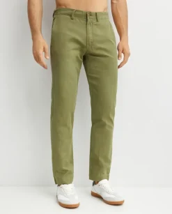 Lniano-bawełniane spodnie Straight Fit