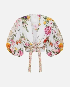 Lniany top w kwiaty