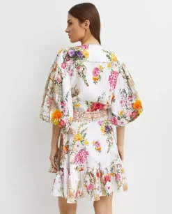 Lniany top w kwiaty