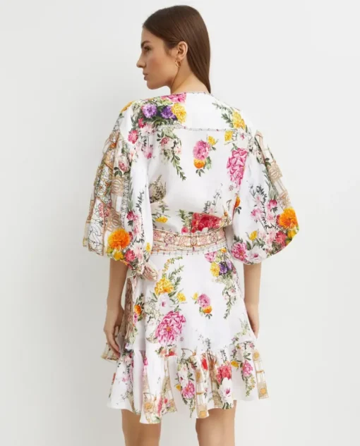Lniany top w kwiaty