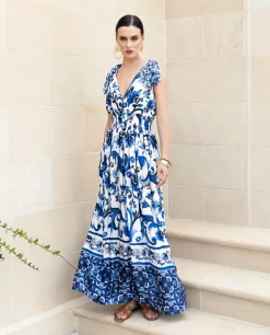 Maxi sukienka z printem Amalfi