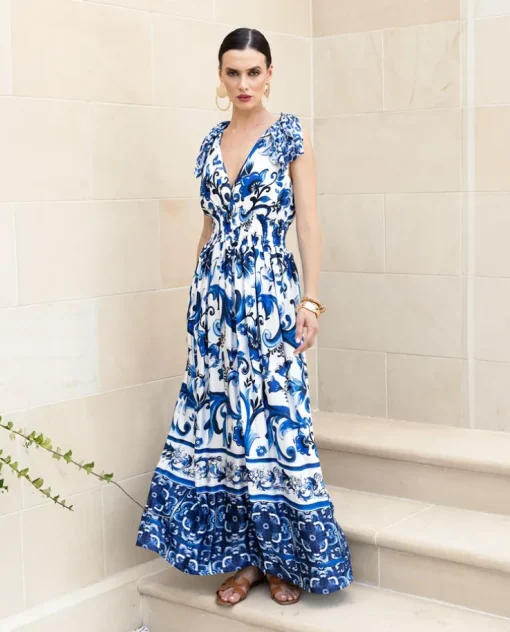 Maxi sukienka z printem Amalfi