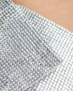 Metaliczna spódnica mini z kryształków
