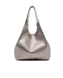 Metaliczna torebka shopper ze skóry Dua