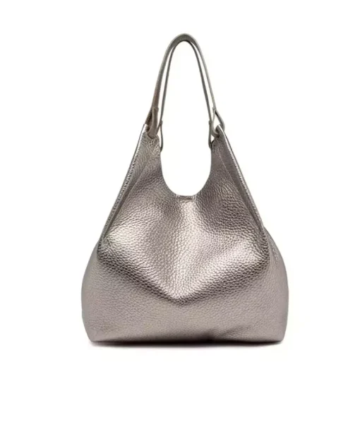 Metaliczna torebka shopper ze skóry Dua