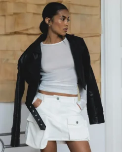 Mini spódniczka cargo Raw Off White