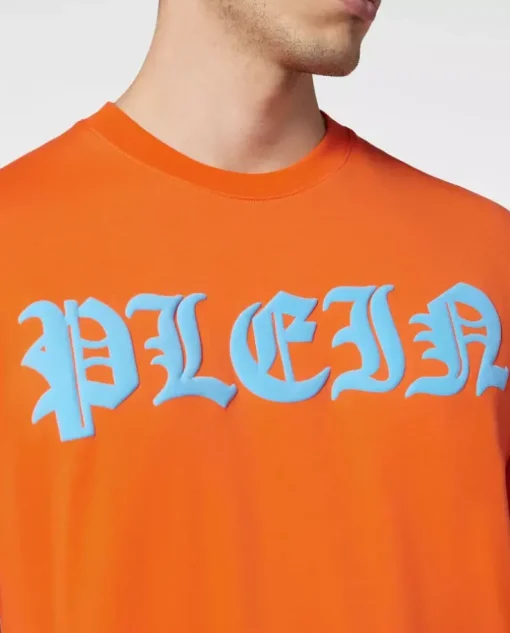 Neonowo pomarańczowa koszulka z logo Gothic