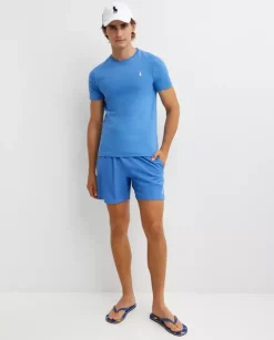 Niebieska bawełniana koszulka Slim Fit