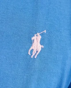 Niebieska bawełniana koszulka Slim Fit