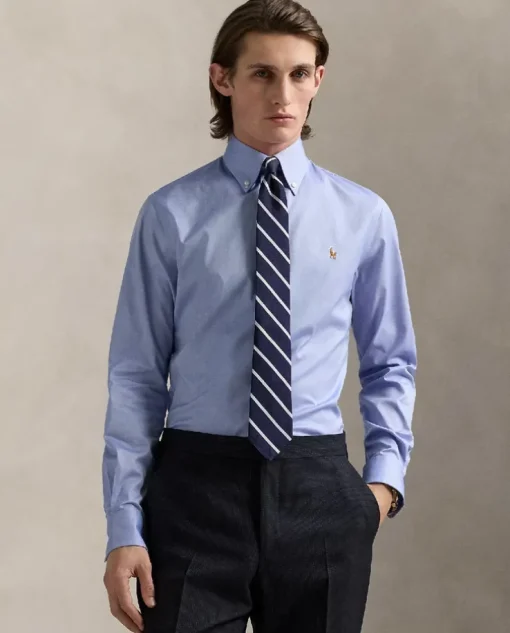 Niebieska bawełniana koszula Slim Fit
