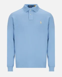 Niebieska bluzka polo Custom Slim Fit