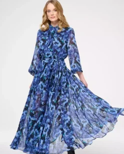 Niebieska boho sukienka w kwiaty Elmira
