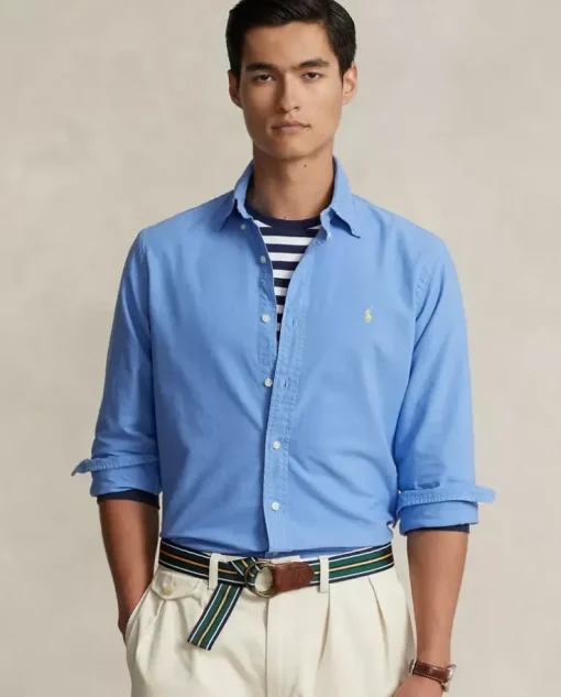 Niebieska koszula Oxford Custom Fit