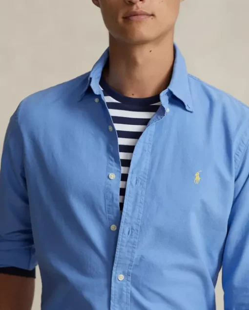 Niebieska koszula Oxford Custom Fit