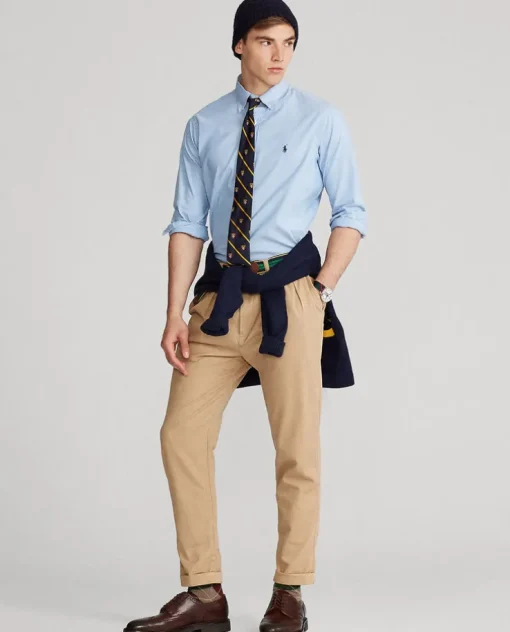 Niebieska koszula Oxford Stretch Custom Fit
