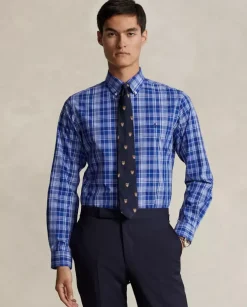Niebieska koszula w kratę Custom Fit